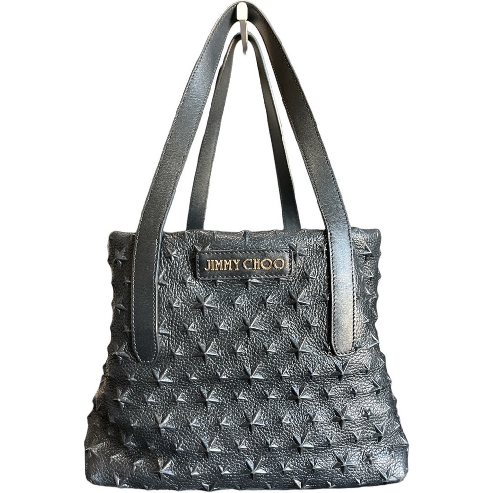 Jimmy Choo Black Star-Studded Leather Tote